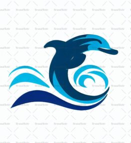 Delfin und Ozeanwelle
